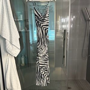12th Tribe Monochrome Animal Print Maxi dress.
